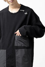 画像をギャラリービューアに読み込む, A.F ARTEFACT "FRAYED plus" DAMAGE COMBINATION SWEATER TOPS (BLACK)