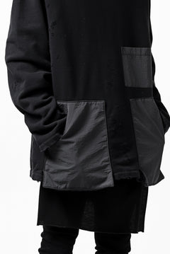 画像をギャラリービューアに読み込む, A.F ARTEFACT "FRAYED plus" DAMAGE COMBINATION SWEATER TOPS (BLACK)