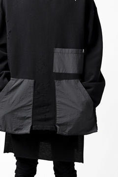画像をギャラリービューアに読み込む, A.F ARTEFACT "FRAYED plus" DAMAGE COMBINATION SWEATER TOPS (BLACK)