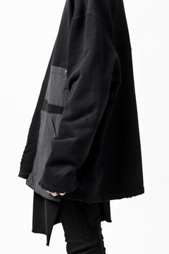 画像をギャラリービューアに読み込む, A.F ARTEFACT "FRAYED plus" DAMAGE COMBINATION SWEATER TOPS (BLACK)