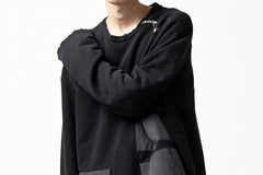 画像をギャラリービューアに読み込む, A.F ARTEFACT "FRAYED plus" DAMAGE COMBINATION SWEATER TOPS (BLACK)