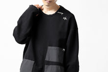 画像をギャラリービューアに読み込む, A.F ARTEFACT "FRAYED plus" DAMAGE COMBINATION SWEATER TOPS (BLACK)