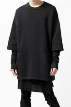 画像をギャラリービューアに読み込む, A.F ARTEFACT "FRAYED" DAMAGE LAYERED SWEATER TOPS (BLACK)