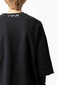 画像をギャラリービューアに読み込む, A.F ARTEFACT "FRAYED" DAMAGE LAYERED SWEATER TOPS (BLACK)