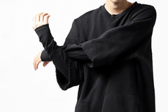 画像をギャラリービューアに読み込む, A.F ARTEFACT "FRAYED" DAMAGE LAYERED SWEATER TOPS (BLACK)