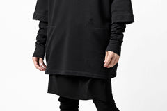 画像をギャラリービューアに読み込む, A.F ARTEFACT "FRAYED" DAMAGE LAYERED SWEATER TOPS (BLACK)