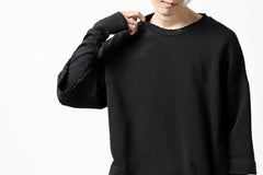 画像をギャラリービューアに読み込む, A.F ARTEFACT "FRAYED" DAMAGE LAYERED SWEATER TOPS (BLACK)