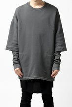 画像をギャラリービューアに読み込む, A.F ARTEFACT "FRAYED" DAMAGE LAYERED SWEATER TOPS (GREY)