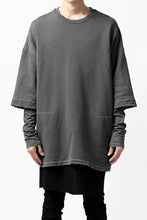 画像をギャラリービューアに読み込む, A.F ARTEFACT "FRAYED" DAMAGE LAYERED SWEATER TOPS (GREY)