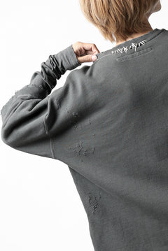 画像をギャラリービューアに読み込む, A.F ARTEFACT "FRAYED" DAMAGE LAYERED SWEATER TOPS (GREY)