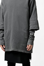 画像をギャラリービューアに読み込む, A.F ARTEFACT "FRAYED" DAMAGE LAYERED SWEATER TOPS (GREY)
