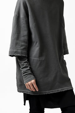 画像をギャラリービューアに読み込む, A.F ARTEFACT "FRAYED" DAMAGE LAYERED SWEATER TOPS (GREY)