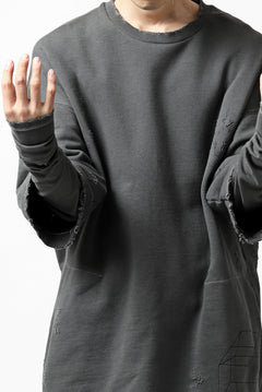 画像をギャラリービューアに読み込む, A.F ARTEFACT "FRAYED" DAMAGE LAYERED SWEATER TOPS (GREY)