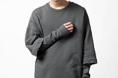画像をギャラリービューアに読み込む, A.F ARTEFACT "FRAYED" DAMAGE LAYERED SWEATER TOPS (GREY)