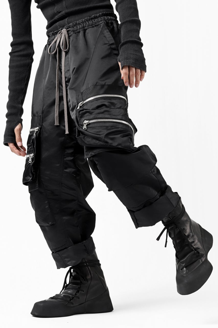 画像をギャラリービューアに読み込む, A.F ARTEFACT -SEPARATION- ZIP CARGO PANTS / LUXURY NYLON (BLACK)