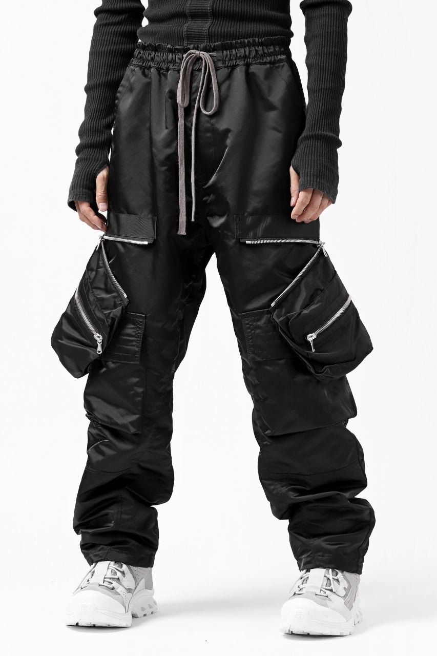 画像をギャラリービューアに読み込む, A.F ARTEFACT -SEPARATION- ZIP CARGO PANTS / LUXURY NYLON (BLACK)