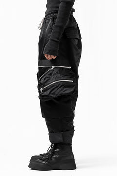 画像をギャラリービューアに読み込む, A.F ARTEFACT -SEPARATION- ZIP CARGO PANTS / LUXURY NYLON (BLACK)