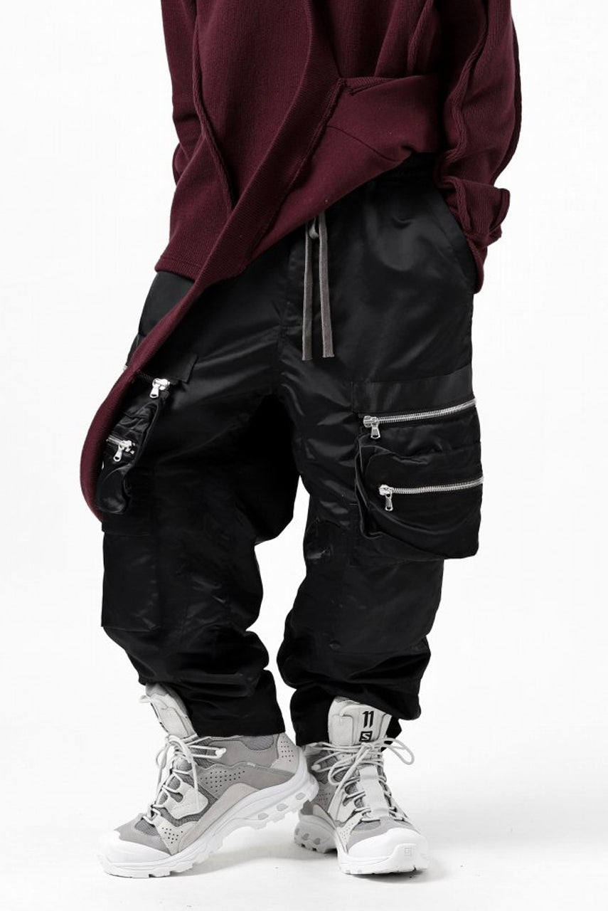 画像をギャラリービューアに読み込む, A.F ARTEFACT -SEPARATION- ZIP CARGO PANTS / LUXURY NYLON (BLACK)