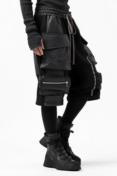 画像をギャラリービューアに読み込む, A.F ARTEFACT "BOXY" ARMY SARROUEL SHORTS / BomberHEAT® (BLACK)