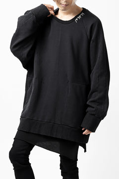 画像をギャラリービューアに読み込む, A.F ARTEFACT "FRAYED" DAMAGE LOOSEY SWEATER TOPS (BLACK)