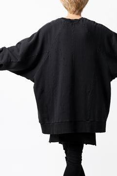 画像をギャラリービューアに読み込む, A.F ARTEFACT "FRAYED" DAMAGE LOOSEY SWEATER TOPS (BLACK)