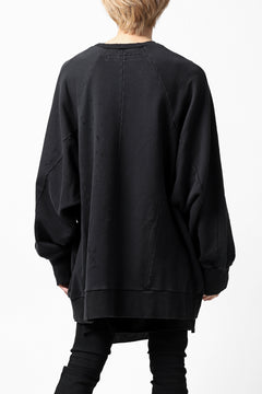 画像をギャラリービューアに読み込む, A.F ARTEFACT "FRAYED" DAMAGE LOOSEY SWEATER TOPS (BLACK)