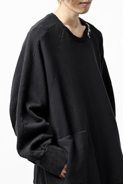 画像をギャラリービューアに読み込む, A.F ARTEFACT "FRAYED" DAMAGE LOOSEY SWEATER TOPS (BLACK)