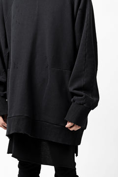 画像をギャラリービューアに読み込む, A.F ARTEFACT "FRAYED" DAMAGE LOOSEY SWEATER TOPS (BLACK)