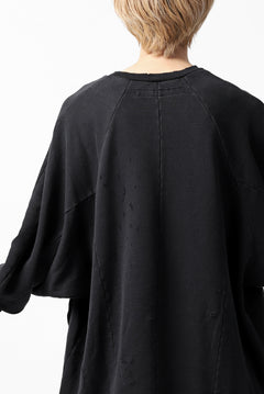 画像をギャラリービューアに読み込む, A.F ARTEFACT "FRAYED" DAMAGE LOOSEY SWEATER TOPS (BLACK)