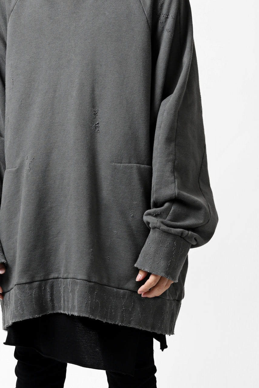 画像をギャラリービューアに読み込む, A.F ARTEFACT "FRAYED" DAMAGE LOOSEY SWEATER TOPS (GREY)