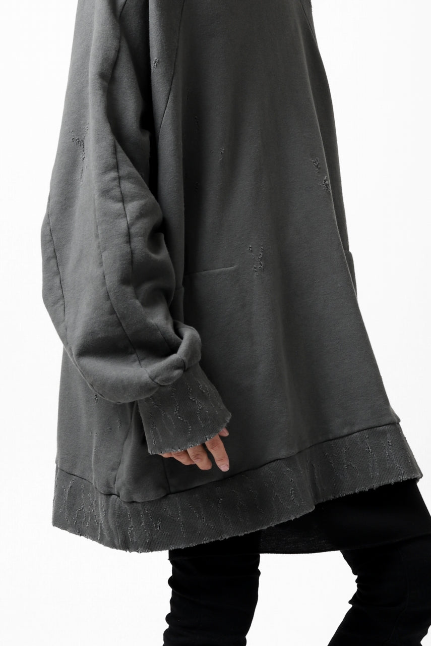 画像をギャラリービューアに読み込む, A.F ARTEFACT "FRAYED" DAMAGE LOOSEY SWEATER TOPS (GREY)