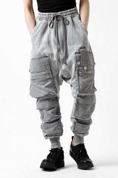 画像をギャラリービューアに読み込む, A.F ARTEFACT -SOLDIER- DUST DYED SARROUEL CARGO PANTS (GREY)
