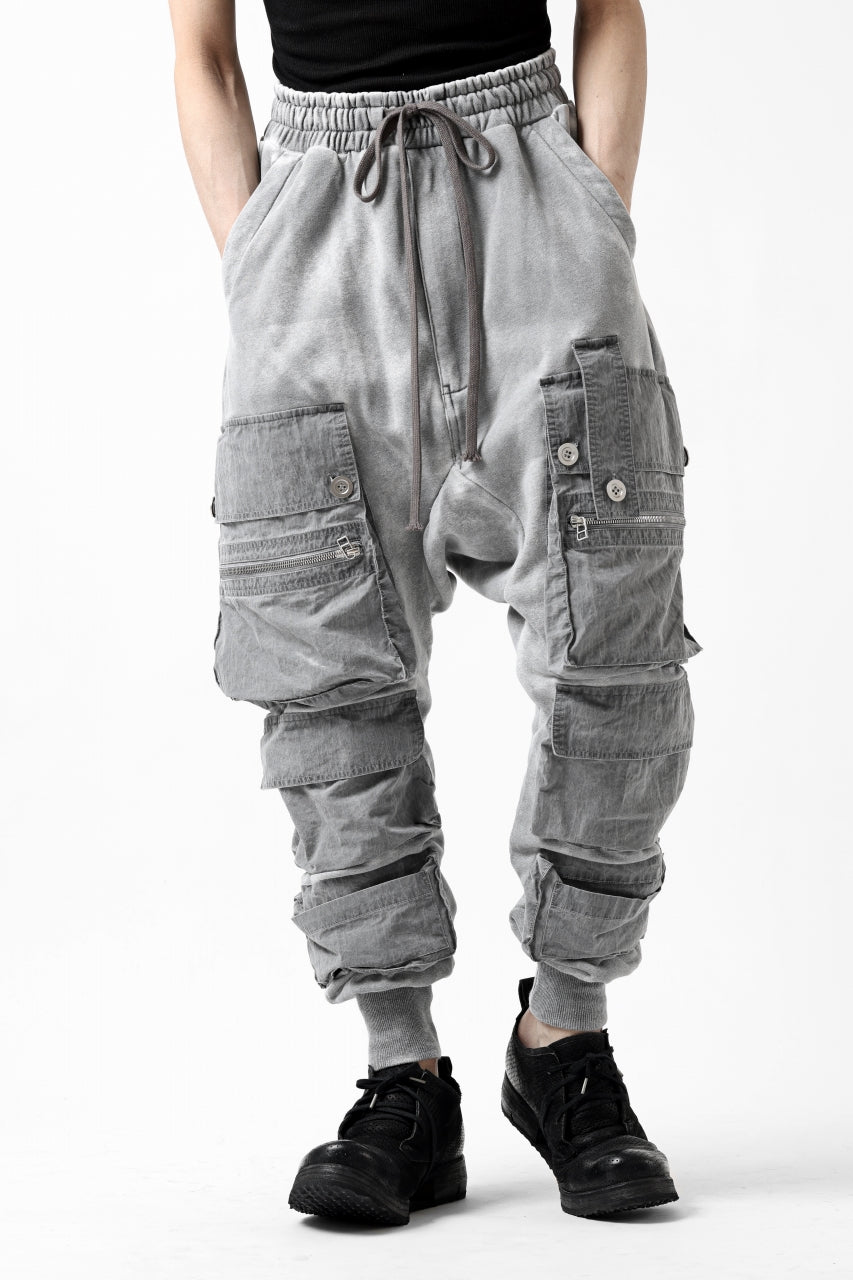 画像をギャラリービューアに読み込む, A.F ARTEFACT -SOLDIER- DUST DYED SARROUEL CARGO PANTS (GREY)