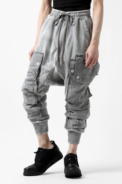 画像をギャラリービューアに読み込む, A.F ARTEFACT -SOLDIER- DUST DYED SARROUEL CARGO PANTS (GREY)