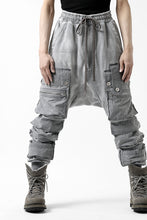 画像をギャラリービューアに読み込む, A.F ARTEFACT -SOLDIER- DUST DYED SARROUEL CARGO PANTS (GREY)