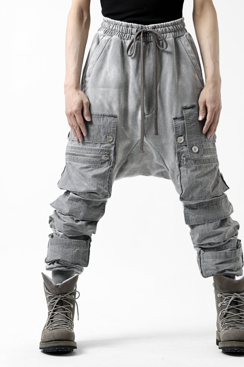画像をギャラリービューアに読み込む, A.F ARTEFACT -SOLDIER- DUST DYED SARROUEL CARGO PANTS (GREY)
