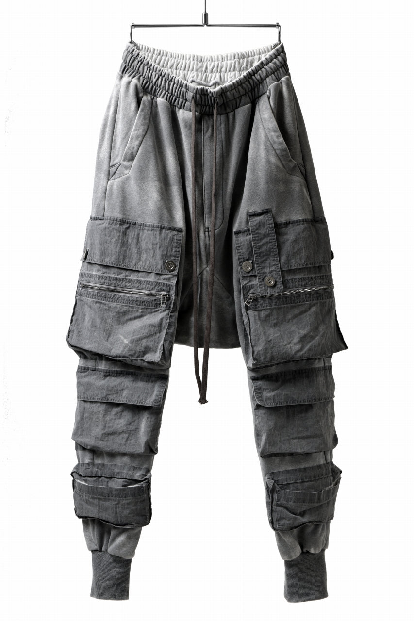 画像をギャラリービューアに読み込む, A.F ARTEFACT -SOLDIER- DUST DYED SARROUEL CARGO PANTS (GREY)