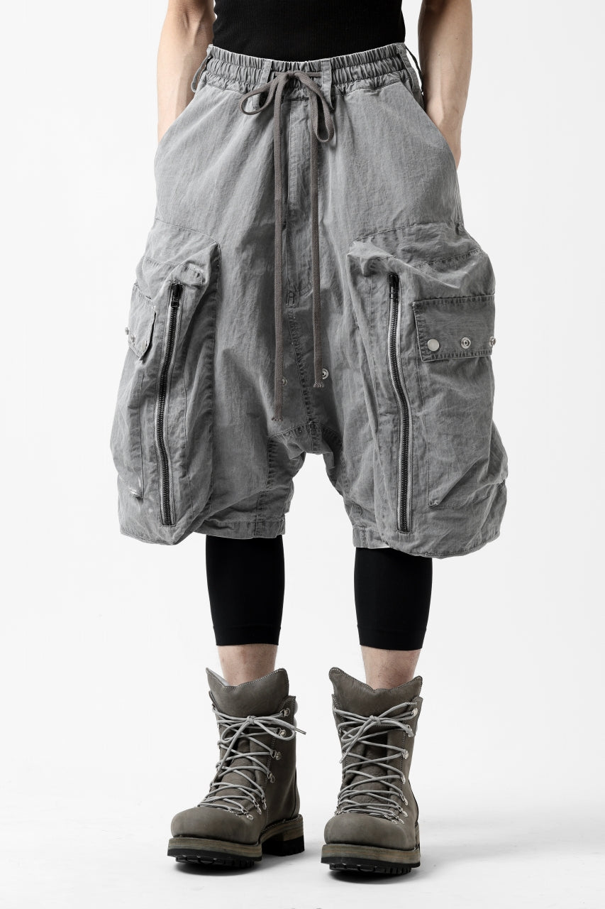 画像をギャラリービューアに読み込む, A.F ARTEFACT -BUSH- DUST DYED SARROUEL CARGO SHORTS (GREY)