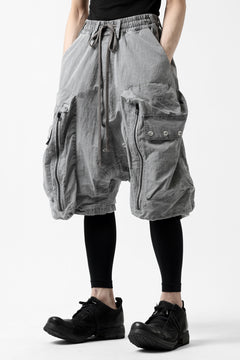 画像をギャラリービューアに読み込む, A.F ARTEFACT -BUSH- DUST DYED SARROUEL CARGO SHORTS (GREY)