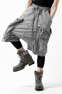 画像をギャラリービューアに読み込む, A.F ARTEFACT -BUSH- DUST DYED SARROUEL CARGO SHORTS (GREY)