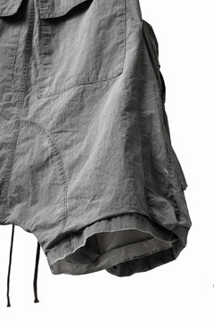 画像をギャラリービューアに読み込む, A.F ARTEFACT -BUSH- DUST DYED SARROUEL CARGO SHORTS (GREY)