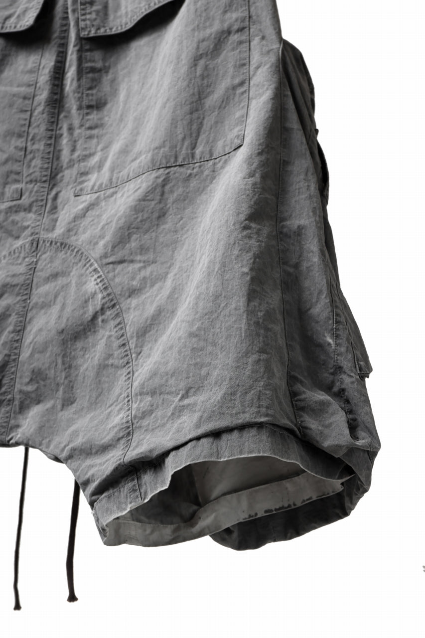 画像をギャラリービューアに読み込む, A.F ARTEFACT -BUSH- DUST DYED SARROUEL CARGO SHORTS (GREY)
