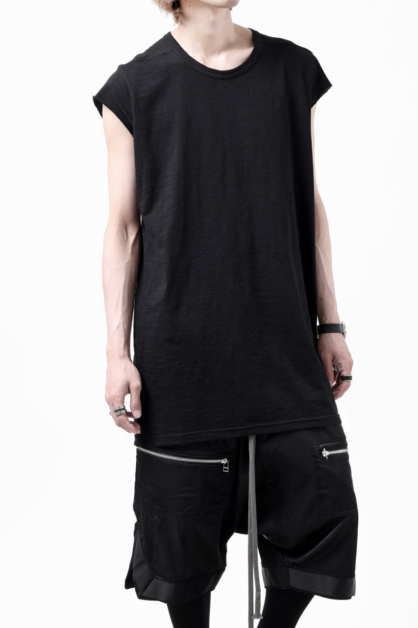 画像をギャラリービューアに読み込む, A.F ARTEFACT FRENCH SLEEVE TANK TOP / SLAB JERSEY (BLACK)