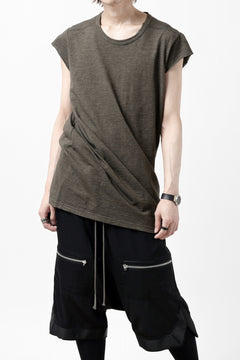 画像をギャラリービューアに読み込む, A.F ARTEFACT FRENCH SLEEVE TANK TOP / SLAB JERSEY (KHAKI)
