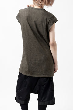 画像をギャラリービューアに読み込む, A.F ARTEFACT FRENCH SLEEVE TANK TOP / SLAB JERSEY (KHAKI)