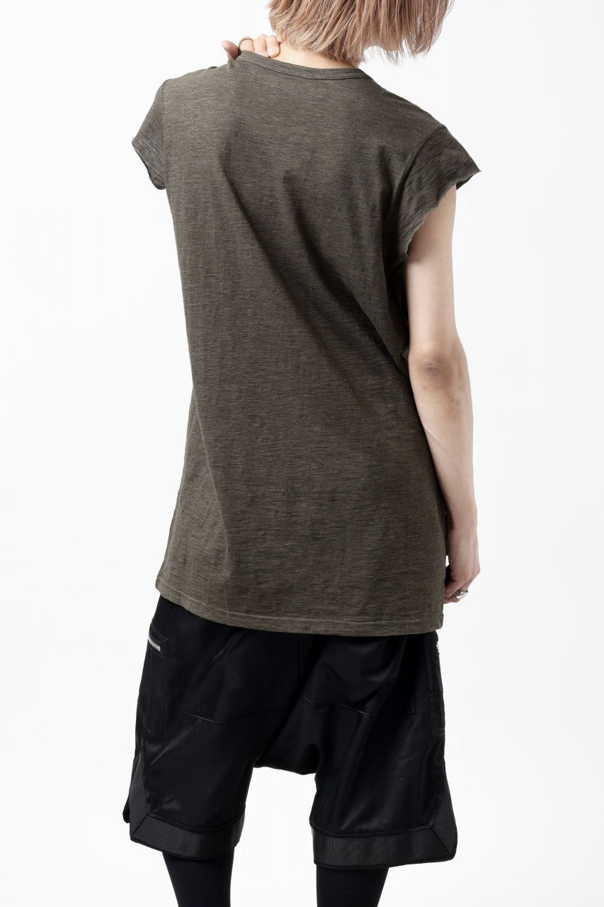 画像をギャラリービューアに読み込む, A.F ARTEFACT FRENCH SLEEVE TANK TOP / SLAB JERSEY (KHAKI)