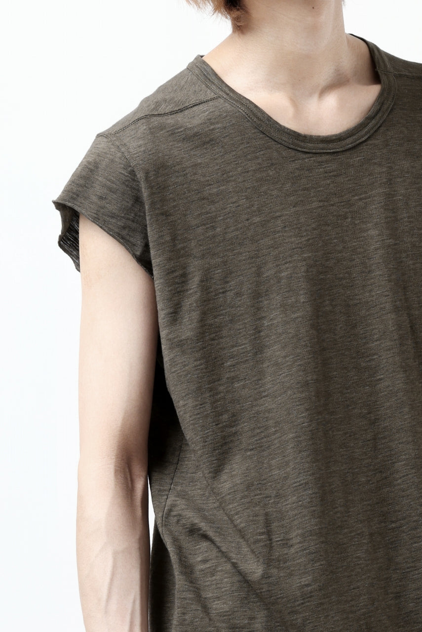 画像をギャラリービューアに読み込む, A.F ARTEFACT FRENCH SLEEVE TANK TOP / SLAB JERSEY (KHAKI)