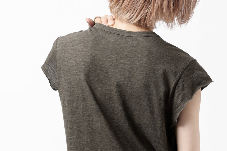 画像をギャラリービューアに読み込む, A.F ARTEFACT FRENCH SLEEVE TANK TOP / SLAB JERSEY (KHAKI)