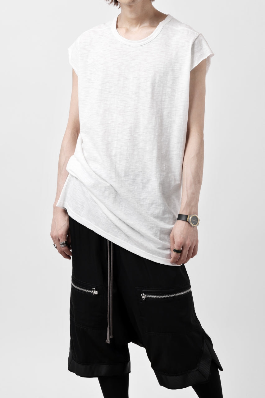 画像をギャラリービューアに読み込む, A.F ARTEFACT FRENCH SLEEVE TANK TOP / SLAB JERSEY (WHITE)