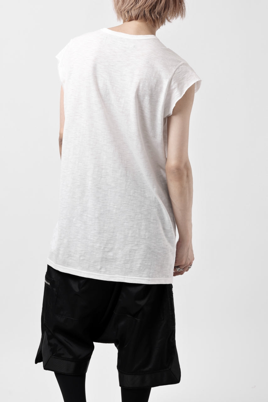 画像をギャラリービューアに読み込む, A.F ARTEFACT FRENCH SLEEVE TANK TOP / SLAB JERSEY (WHITE)